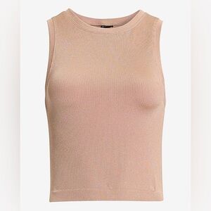 Express Body Contour Seamless Ribbed
High Neck Tank in beige